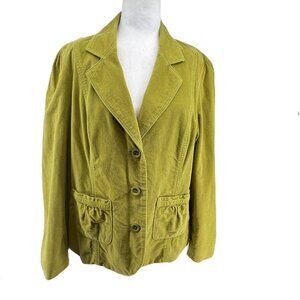🌞Vintage Per Una XL (Sz 20) Mustard Yellow Jacket  100% Cotton  Statement Style